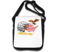 Forever Free Bald Eagle Sac à bandoulière Motif drapeau des États-Unis Blanc