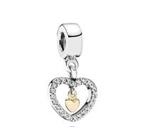 Forever In My Heart Lot de 2 breloques en argent sterling 925 compatibles avec les bracelets Pandora et beaucoup d'autres bracelets à breloques britanniques.