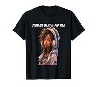 Forever in My K-Pop Era - Black Anime Girl Graphic T-Shirt