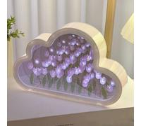 Forever Infinite - Lampe de miroir tulipe entièrement assemblée - Lampe de chevet LED faite à la main - Cadeau pour adolescentes, filles, couple (violet)