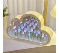 Forever Infinite - Lampe de miroir tulipe entièrement assemblée - Lampe de nuit tulipe à faire soi-même - Lampe de table LED faite à la main - Décoration de table - Cadeau pour adolescentes, filles et