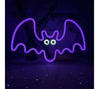 Forever Light FPNE11 Veilleuse néon Plexiglas LED chauve-souris volante Enseigne lumineuse LED signe Violet