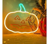Forever Light Lampe néon à LED Happy Pumpkin - Orange & Vert - FPNE10