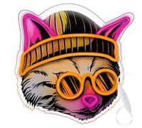 FOREVER Light LED Néon ART Enseigne Lumineuse Chat Rêveur - Éclairage LED Multicolore pour la Maison Restaurants - Enseigne LED Néon Économique avec USB - Art LED Parfait avec Réglage de Luminosité