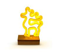 Forever Light Néon Support en bois LED RENDEER blanc chaud Décoration debout LED USB et à piles Décoration de Noël Éclairage de Noël