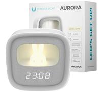 Forever Light Réveil Lapin de nuit LED PURE FNL-06 AURORA - Horloge numérique, Réveil, Veilleuse, Veilleuse pour enfants, Minuterie, réglable, pour chambre d'enfant, lapin 3D, USB-C