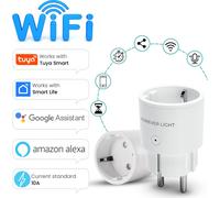FOREVER Prise connectée WiFi Intelligente 2,4GHz 10A - Compatible avec Alexa et Google Home - Programmateur prise electrique via Tuya/Smart Life - Smart plug pour smart home - Commande Vocale