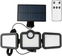 FOREVER Light Sunari FLS-04 Lampe solaire LED 8W, 600 lumens, 6000K 2400mAh batterie détecteur de mouvement PIR, trois modes, IP65 étanche éclairage extérieur avec télécommande pour jardin, balcon