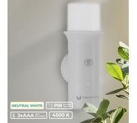 Forever Light Veilleuse avec détecteur de mouvement PIR LED FLC-03 Fixation magnétique, 3xAAA Veilleuse, 4500K, blanc,Lumière à capteur Auto ON/OFF pour armoire, couloir, escalier, chambre, cuisine, a