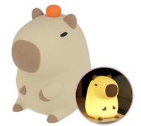 FOREVER Light Veilleuse Enfant LED Amicala Capybara Lamp - Veilleuse Silicone Souple avec 2 Niveaux de Luminosité - Veilleuse Enfant Rechargeable par USB-C - Portable Lampe de Chevet Tactile Enfant