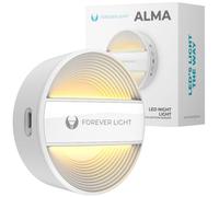 Forever Lumière de nuit avec détecteur de mouvement pour placard, Pour étagère, par aimant, chargé USB-C, capteur crépusculaire et aube, Jusqu'à 3 mois sur une seule charge, 500mAh, blanc