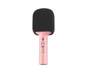 FOREVER MaxLife MXBM-600 Microphone Bluetooth avec haut-parleur Rose Haut-parleur sans fil avec microphone 3 W Compatible avec iPhone, Android, Batterie 1200 mAh, Machine à musique portable pour