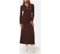 Forever New Edith Petite Knitted Polo Top Chocolate Taille: XS | Pulls tricotés Outlet | Femme | Marron