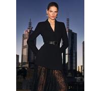 Forever New Forever New Black Fallon Blazer 2-In-1 Lace Dress Black 10