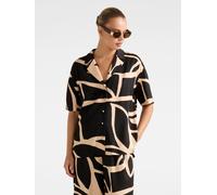Forever New Forever New Black Flossie Printed Shirt Black EU 40 (UK 12)