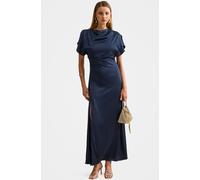 Forever New Forever New Blue Genevieve Satin Drape Maxi Dress Blue EU 44 (UK 16)
