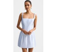 Forever New Forever New Blue Kaitlyn Petite Structured Satin Mini Dress Blue EU 40 (UK 12)