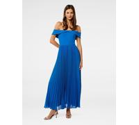 Forever New Forever New Blue Louise Off Shoulder Pleated Midi Dress Blue 12