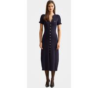 Forever New Forever New Blue Violetta Stitch Interest Midi Dress Blue EU 36 (UK 8)