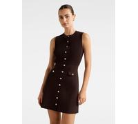 Forever New Forever New Brown Issie Stitch Interest Mini Dress Brown EU 38 (UK 10)