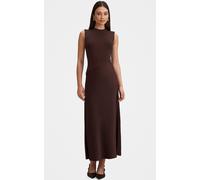 Forever New Forever New Brown Jayden Satin Mixed Midi Dress Brown EU 40 (UK 12)