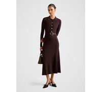 Forever New Forever New Brown Kelani Petite Belted Midi Dress Brown EU 42 (UK 14)