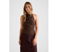 Forever New Forever New Brown Lucy Heatseal Halter Neck Top