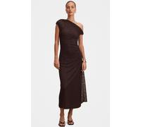 Forever New Forever New Brown Paris Lace Asymmetrical Midi Dress Brown 36