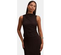 Forever New Forever New Brown Tahlia Textured Lace Tank Top