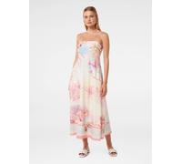 Forever New Forever New Cream Joanne Midi Dress with A Touch Of Linen Cream 38