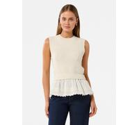 Forever New Forever New Cream Tiana Peplum Hem tank top