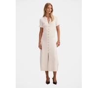 Forever New Forever New Cream Violetta Stitch Interest Midi Dress Cream EU 42 (UK 14)