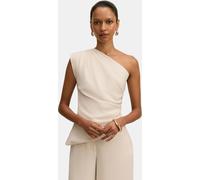Forever New Forever New Cream Willow Petite Asymmetrical Tuck Top