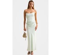 Forever New Forever New Green Isra Drape Strapless Maxi Dress Green 40