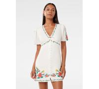Forever New Forever New Mini robe Veanne en lin brodé Blanc 40