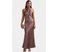 Forever New Forever New Pink Clementine High Neck Satin Maxi Dress Pink 44