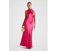 Forever New Forever New Pink Clementine High Neck Satin Maxi Dress Pink 6