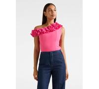 Forever New Forever New Pink Sadie One Shoulder Ruffle Top