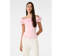 Forever New Forever New Pink Stephanie Ruffle Crepe Bustier Top