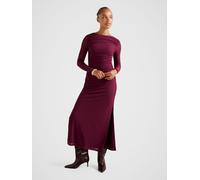 Forever New Forever New Purple Brittany Gathered Mesh Midi Dress Purple EU 38 (UK 10)