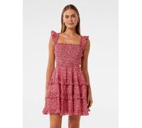 Forever New Forever New Red Odette Printed Cotton Mini Dress Red 14