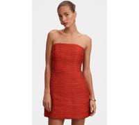 Forever New Forever New Red Sasha Strapless Ruched Mini Dress Contains Linen Red EU 38 (UK 10)