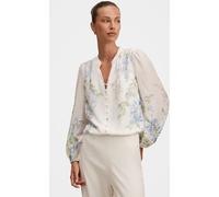 Forever New Forever New White Dove Placement Printed Blouse Contains Linen