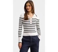 Forever New Forever New White Sasha Ribbed Knitted Polo T-Shirt