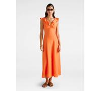 Forever New La robe mi-longue Forever New Lenny Godet contient du lin Orange 44