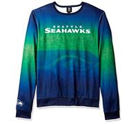 Forever Objets de Collection pour Homme Extra Imprimé dégradé Sweater Ras du Cou, Seattle Seahawks, XL