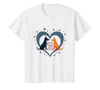 Forever Puppy Love : Adorable Chien en Forme de cœur T-Shirt, Enfant, Blanc, 12 Ans