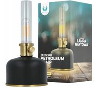 FOREVER Retro Lampe de Chevet LED Stylisée en Lampe à Pétrole Noir - Lampe de Table Sans Fil Vintage avec Fonction de Charge USB-C - Lampe Chevet Dimmable - Lampe de Chevet LED Confortable