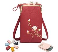 Forever Savour Women Sling Cross, 2025 New Embroidery Crossbody Bags for Women Travel Portable, Stylish, and Easy to Match (Red)