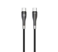 FOREVER Sleek Câble USB C 60W 1m Noir - Cable USB C vers USB C Charge Rapide - Cable de Charge USB C avec Connecteurs Métalliques - Compatible avec Smartphone Ordinateur Portable et Tablette
